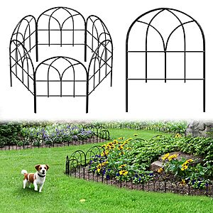 6-Pack Promitop Arch Metal Garden Border Fence Panels (Black) $9.99 + Free Shipping w/ Prime or on $35+