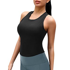 UBCUTE Women's Racerback Tank Top w/ Built-in Bra (3 colors) $10.99 + Free Shipping w/ Prime or on $35+