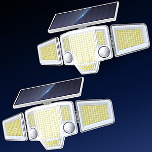 2-Pack TuyLuxe 4000LM Solar Flood Lights w/ Dual Motion Sensor & 300&deg; Wide Beam $16.49 + Free Shipping w/ Prime or on $35+