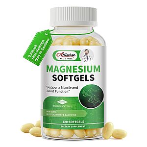 120-Count Alliwise Magnesium Glycinate 500mg Softgels $7.19 w/ S&S, More + Free Shipping w/ Prime or on $35+