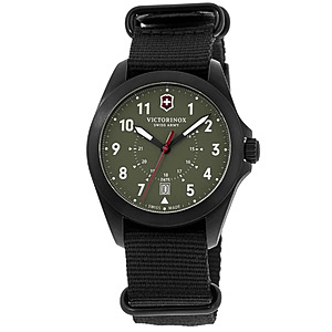 Victorinox Swiss Army Heritage Quartz Green Dial Fabric Strap Men's Watch - Promo Code:WMVG139 - $139.99
