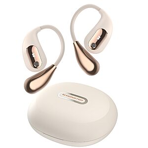 Monster Open Ear AC210 Headphones, Bluetooth 5.4 Earphones Stereo Sound, Wireless Headphones 30 Hours Playback, Type-C Charging, IPX5 Waterproof Open Ear Earbuds,White