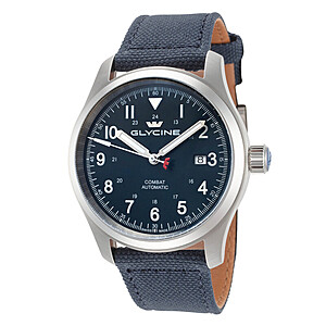 Men's Glycine Combat Field Watches: 40mm Automatic (Blue Dial,GL0583) $385 & More + Free Shipping