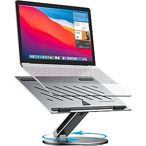 Yicosun 360&deg; Rotating Aluminum Laptop Stand for 10-16" Laptops (Gray or Silver) $21.39 + Free Shipping w/ Prime or on $35+