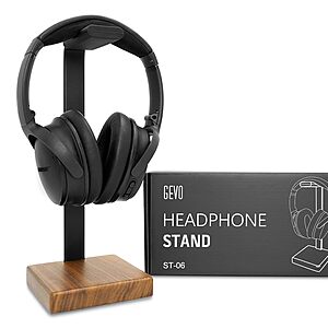 Gevo Solid Walnut Wood & Aluminum Headphone Stand $9.97 + Free Shipping w/ Prime or on $35+