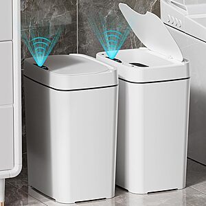 2-Pack Vanpopubs 2.7-Gal Slim Touchless Motion Sensor Trash Can (Black or White) $24.99 + Free Shipping w/ Prime or on $35+