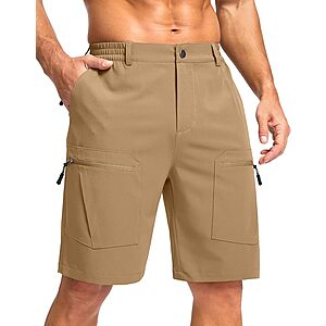 Pudolla Men's 9" Lightweight Stretch Hiking Cargo Shorts w/ 5 Pockets (Various) $14.99 + Free Shipping w/ Prime or on $35+
