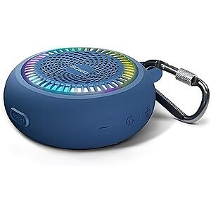 [Prime] 5" SOWO Waterproof Bluetooth Shower Speaker w/ Clip, 10-Hour Playtime & RGB Lights (Blue) $9.89 + Free Shipping