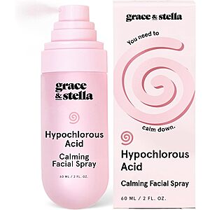 grace & stella Hypochlorous Acid Spray for Face - Body Acne Spray - Gentle Face Mist to Calm Redness & Flare-Ups Back Acne - Soothing Facial Mist for Sensitive Skin - Travel Size (60 ml/2 fl oz)