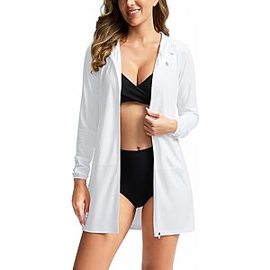 G Gradual Women's UPF 50+ Long Sleeve Swim Cover-Up Hoodie (Various) $16.73 + Free Shipping w/ Prime or on $35+