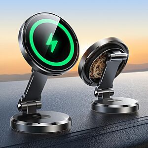 [Prime] Joyroom 15W MagSafe Car Mount Charger w/ 360&deg; Rotatable Panel & Base (Black) $11.19 + Free Shipping