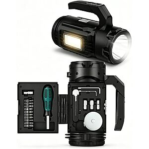 983-Lumen OGERY 9000mAh Rechargeable LED Camping Flashlight w/ Multi-Tool Kit (Gray/Black) $19.99 + Free Shipping w/ Prime or on $35+