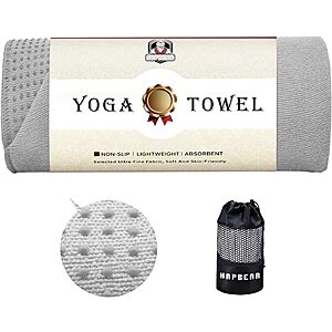 72" x 24" HAPBEAR Non-Slip Yoga Mat Towel w/ Grip Dots (Grey) $10.78 + Free Shipping w/ Prime or on $35+
