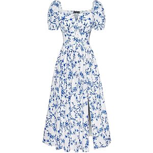Scarlet Darkness Women's Floral Corset Midi Dress w/ Pockets & Front Slit (Various) $14.84 + Free Shipping w/ Prime or on $35+