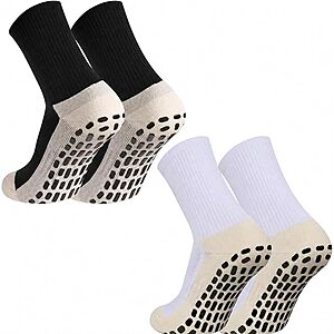 2-Pair GEDOH Men's or Women's Grip Socks w/ Non-Slip Pads (Black/White, Size 6-11) $4.19 ($2.09/pair) + Free Shipping w/ Prime or on $35+