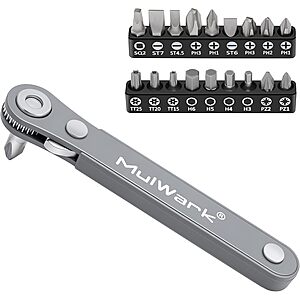 20-Piece Mulwark 1/4" Drive Right Angle Mini Ratchet Screwdriver & Hex Bit Set $9.59 & More + Free Shipping w/ Prime or on $35+