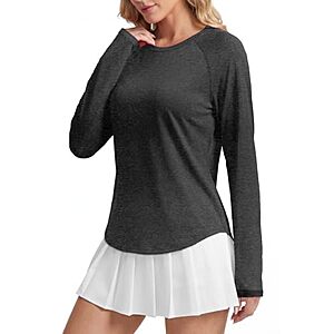 Alaroo Women's Long Sleeve Raglan Crew Neck Workout Top (Various) $5.99 + Free Shipping w/ Prime or on $35+