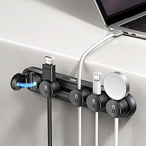 JOYROOM 5-in-1 Magnetic Cable Clips w/ Adjustable Sliding Track & Adhesive Base (2 Colors) $4.99 + Free Shipping w/ Prime or on $35+