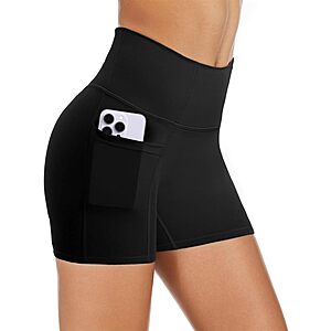 COPYLEAF Women's 5" High Waisted Biker Shorts w/ Pockets (Various) $6.99 + Free Shipping w/ Prime or on $35+