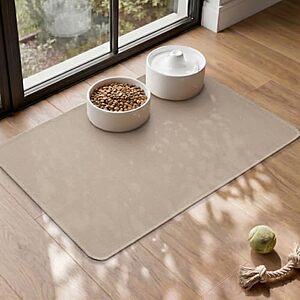 14" x 20" MontVoo Absorbent Pet Feeding Mat w/ Non-Slip Backing (Beige) $3.99 + Free Shipping w/ Prime or on $35+