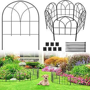 6-Pack 16.5" Youpehom Metal Arched Garden Fence (Black) $10.99 + Free Shipping w/ Prime or on $35+
