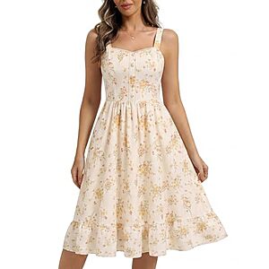 Belle Poque Women's Floral Midi V-Neck Sundress w/ Pockets (Various) from $13.49 + Free Shipping w/ Prime or on $35+