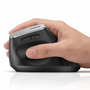 Uineer 3-Device Wireless Bluetooth Vertical Ergonomic Mouse w/ Side Scroll Wheel & 4-Level DPI $13.49 + Free Shipping w/ Prime or on $35+
