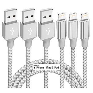 [Prime] 3-Pack 10' Bkayp MFi Certified Braided Lightning Cable $2.99 ($0.99 each) + Free Shipping