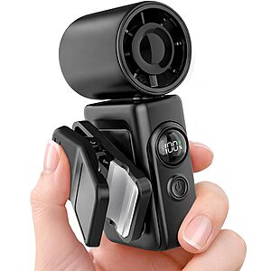 Hotsales 2-in-1 Clip-On & Handheld Portable Fan w/ 180&deg; Adjustable Head & 4 Speeds (Black) $6.99 + Free Shipping w/ Prime or on $35+