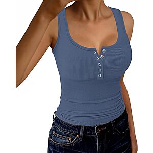GKBK Women's Ribbed Sleeveless Backless Scoop Neck Tank Top (Various) $4.99 + Free Shipping w/ Prime or on $35+