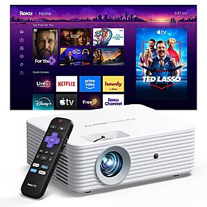 ELEPHAS Roku Smart Projector w/ Wi-Fi 6 & Bluetooth 5.2 $69.99 + Free Shipping