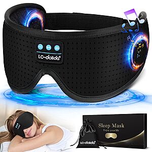 LC-dolida Bluetooth 5.2 Sleep Mask Headphones w/ Built-In White Noise & Timing (2 Colors) $9.99 + Free Shipping w/ Prime or on $35+