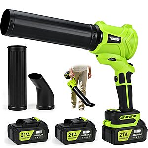 TNELTUEB 21V Cordless Leaf Blower w/ 180&deg; Rotating Handle, 6-Speed, 2x4Ah Batteries & Charger $35.99 + Free Shipping
