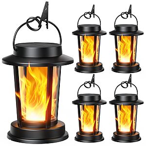 4-Pack TuyLuxe Flickering Flame Hanging Solar Lanterns (Outdoor) $23.35 ($5.83 each) + Free Shipping w/ Prime or on $35+