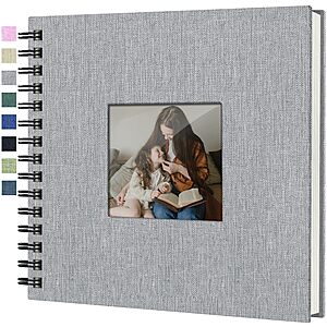 8" x 8" Popotop Linen Hardcover DIY Scrapbook Photo Album w/ Display Window (Grey) $3.49 + Free Shipping w/ Prime or on $35+