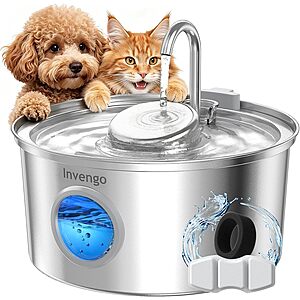 3.2L Invengo Stainless Steel Faucet-Style Pet Water Fountain $17.99 + Free Shipping w/ Prime or on $35+