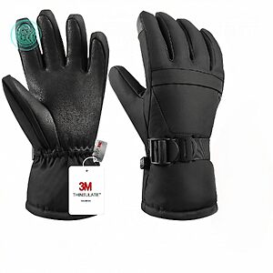 Pnosnesy Men's or Women's Waterproof Touchscreen Winter Ski Gloves (Various) $9.49 + Free Shipping w/ Prime or on $35+