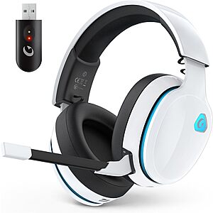 AOC Wireless Gaming Headset w/ Detachable Noise-Canceling Mic & 45Hr Battery (White, Black) from $24.97 + Free Shipping w/ Prime or on $35+