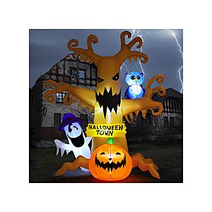 8' GOOSH Halloween Inflatable Dead Tree w/ Owl, Ghosts & Pumpkins LED Yard Decoration $29.99 + Free Shipping w/ Prime or on $35+