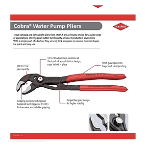 KNIPEX 8702250 Pliers Cobra with Button