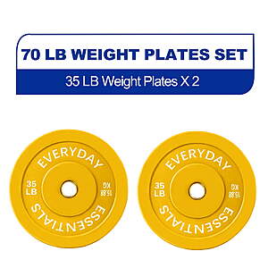 BalanceFrom Olympic Bumper Plate Weight Plate, 35 lbs Pair Color $38.73