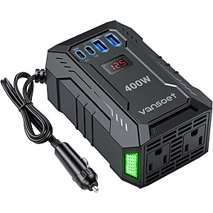 vansoet 400W 12V Car DC to 110V AC Inverter w/ 4x USB, 2x AC $21 + FS w/ Prime or orders $35+