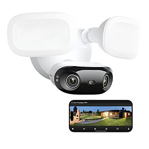 REOLINK Elite Floodlight WiFi, 4K 8MP 180&deg; Panoramic Wired Floodlight Camera, Adjustable 3000 Lumens, AI Video Search, Dual-Band Wi-Fi 6, No Monthly Fees - $160