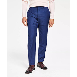 Calvin Klein Men's Slim-Fit Wool-Blend Stretch Suit Pants, Blue $30