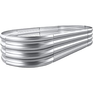 Land Guard Galvanized Raised Garden Bed Kit, Galvanized Planter Garden Boxes Outdoor, Oval Large Metal Raised Garden Beds for Vegetables…………