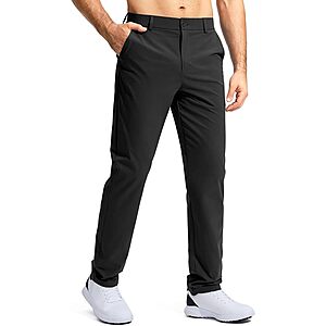 Pudolla Men's Golf Pants Stretch Work Dress Comfy Pants 30"/32"/34" Lightweight Quick Dry Casual Slacks Trousers with Pockets (Various) $17.99