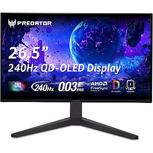 Acer Predator X27U 26.5" QHD QD-OLED 240Hz Gaming Monitor $314.99 @Amazon