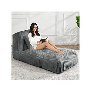 Big Bean Bag Lounger Sofa with Pillow (Grey) $86.99 at Woot