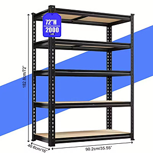 72" Garage Shelving Storage Shelves $26.47