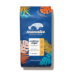 Manatee Gourmet Whole Bean Coffee, Medium Roast, Caribbean Delight 2 lb $13.99
